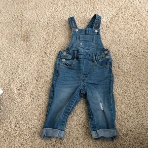 Light denim overalls